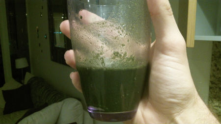 green drink in glass